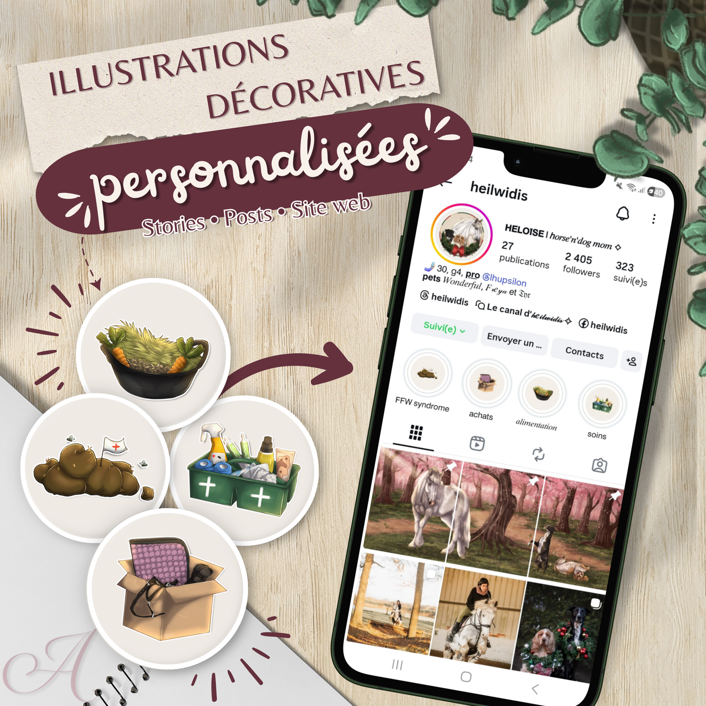 Illustrations décoratives personnalisées
